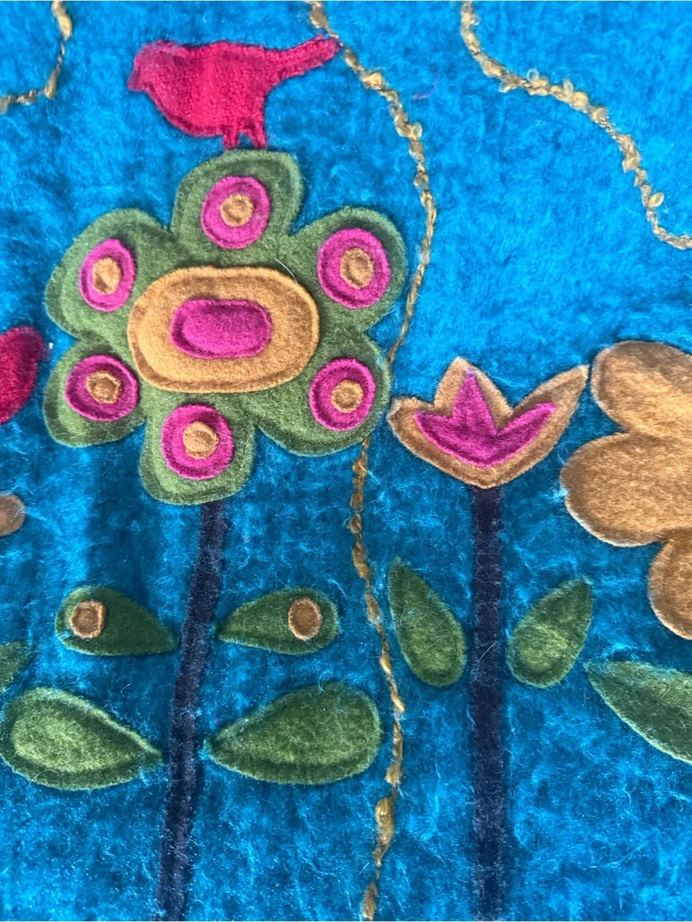 Teal Floral Embroidered Throw Blanket by Pier 1